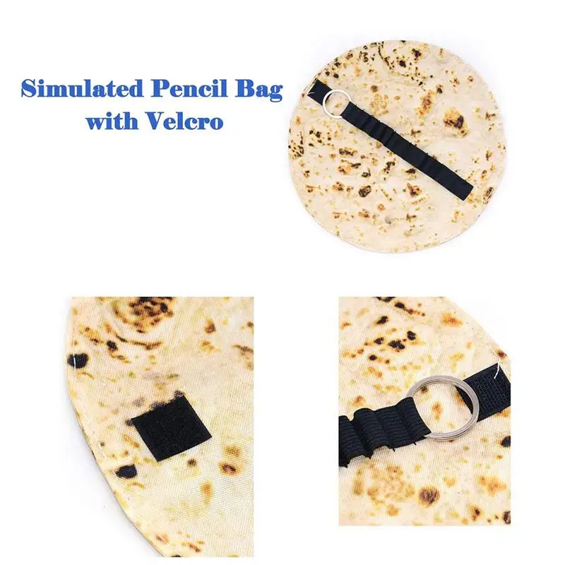 Pannenkoek Etui Briefpapier Tas Houder Organizer Pen Case Make-Up Organizer Potlood Draagtas Pannenkoek Vorm Voor School