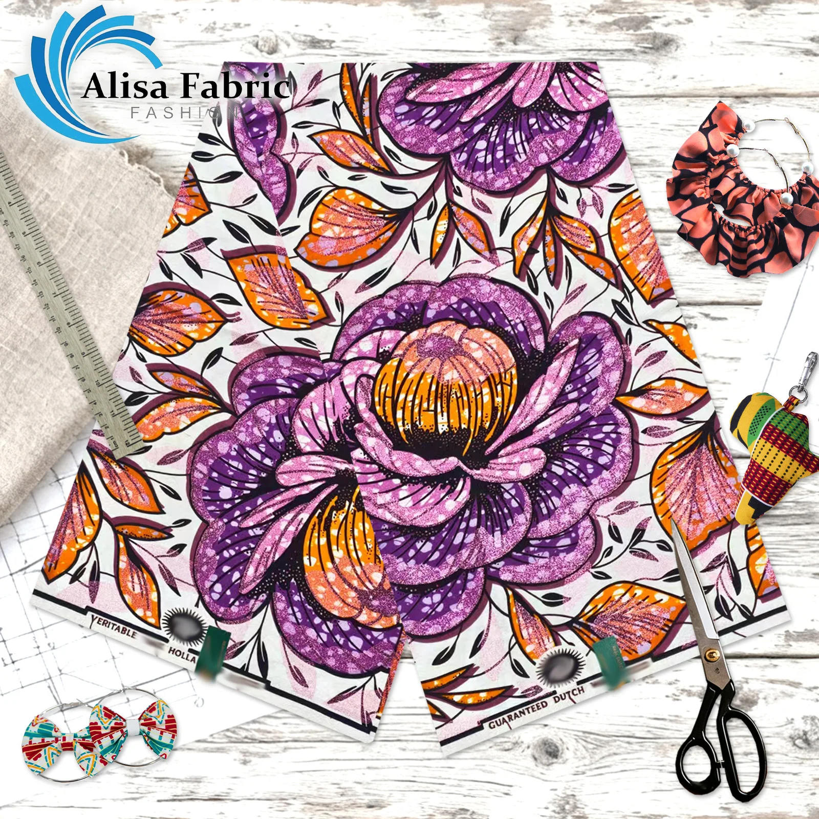 

High quality 2025 grand super African wax fabric 100% cotton Ankara 6 yards couture for women African wax styles dresses