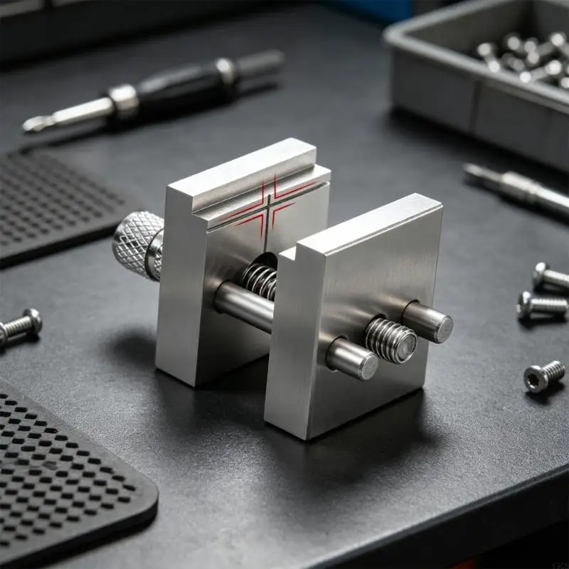 Mini Precisely Benches Vise Stainless Steel Screw Clamp with Flat Jaw for Small Parts Holding, for Repair Work and Model Y5GB