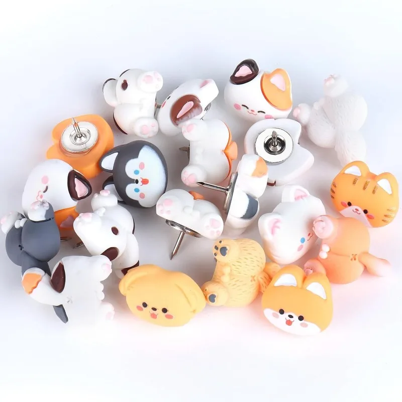 14pcs Cute Cat Push Pins for Cork Board Decorative Cat Thumb Tacks for Photo Wall Map, Bulletin Board, Office or Home Decoration