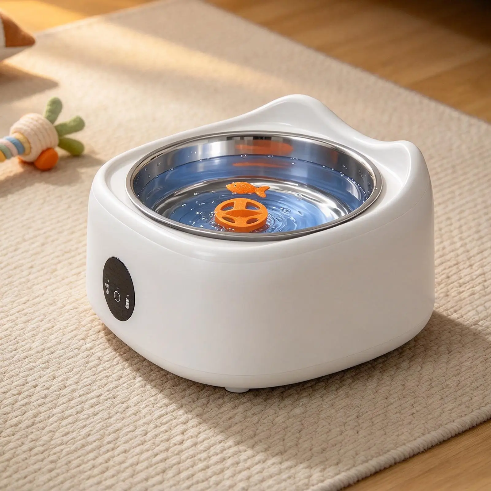 Heated Water Bowl For Cats Low Noise 3-Temp Motion-Activated Non-Slip Dispenser Dishwasher-Safe Cat Water Dispenser For Kitten
