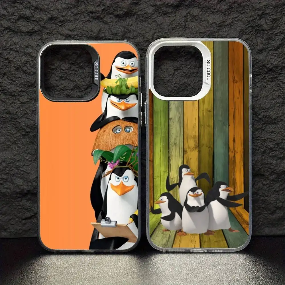 

P-Penguins Of M-Madagascar Funny Phone Case For iPhone 17,16,15,14,13,12,11,Pro Max,Plus Candy Silver Cover