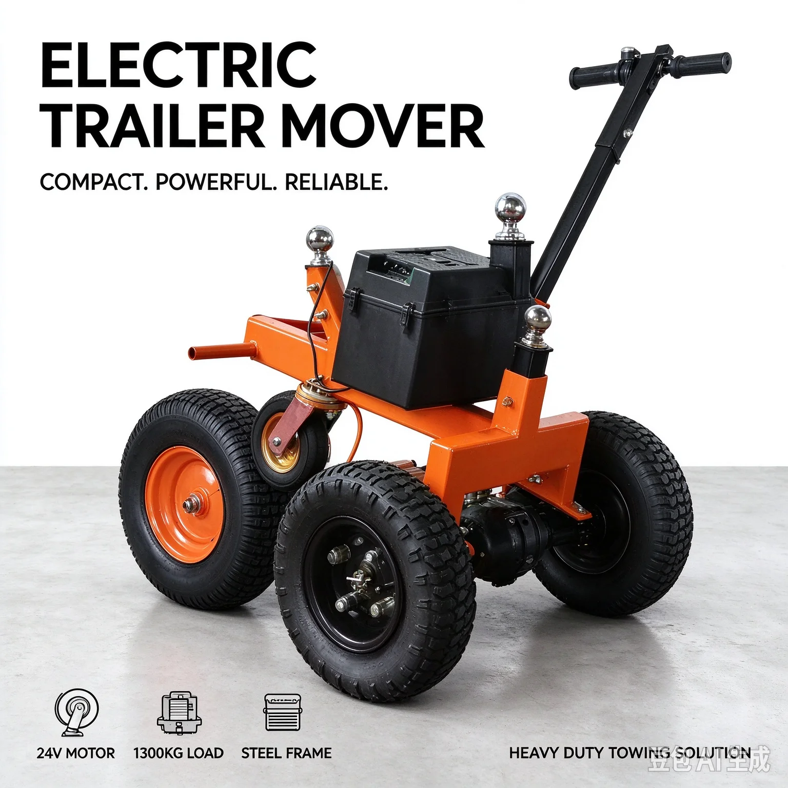 500W Trailer Easy Pulling Tow Dolly Electric Trailer Dolly Utility Dolly 1.3T/1.6T/2T/3T For Camper Vehicle Caravans