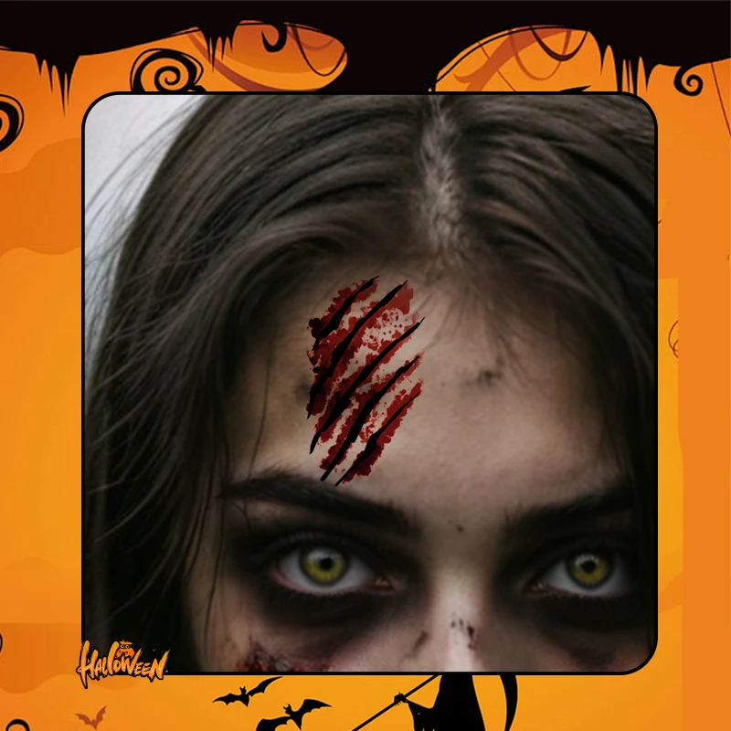علامات مخلب الدم لعيد الهالوين ، مكياج الرعب ، وشم مؤقت ، مناسب للحفلات ، لعب الأدوار في الهالوين ، 1 * * #4