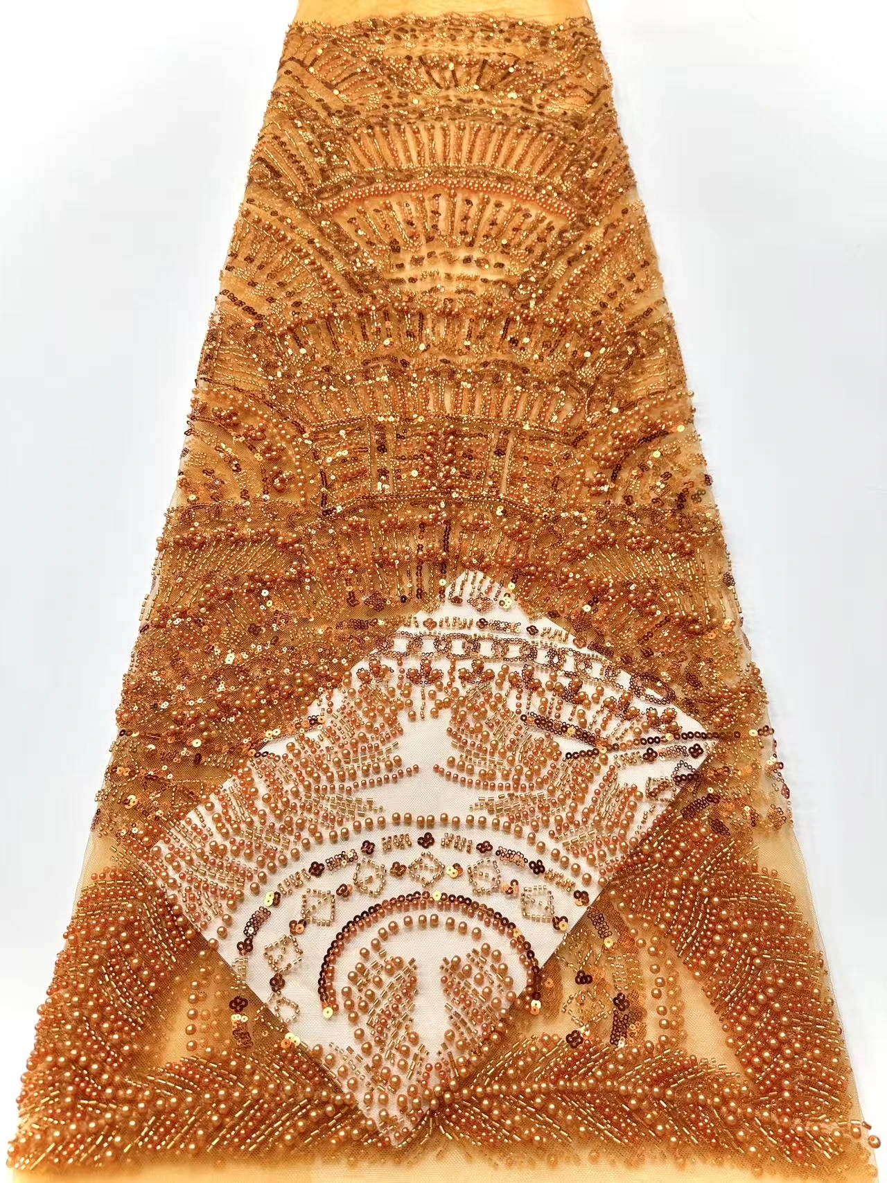 Green Beaded Lace Fabric African Tulle Lace Fabric 2025 French Embroidery Lace Fabric for Wedding Party Sewing Material AH1732