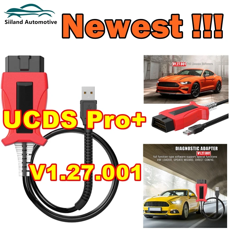 

2023 Новый UCDS Pro V1.27.001 для Ford UCDS Pro + полная активация SW 1,27 с 35 токами Авто OBD2 сканер кабель адаптеры