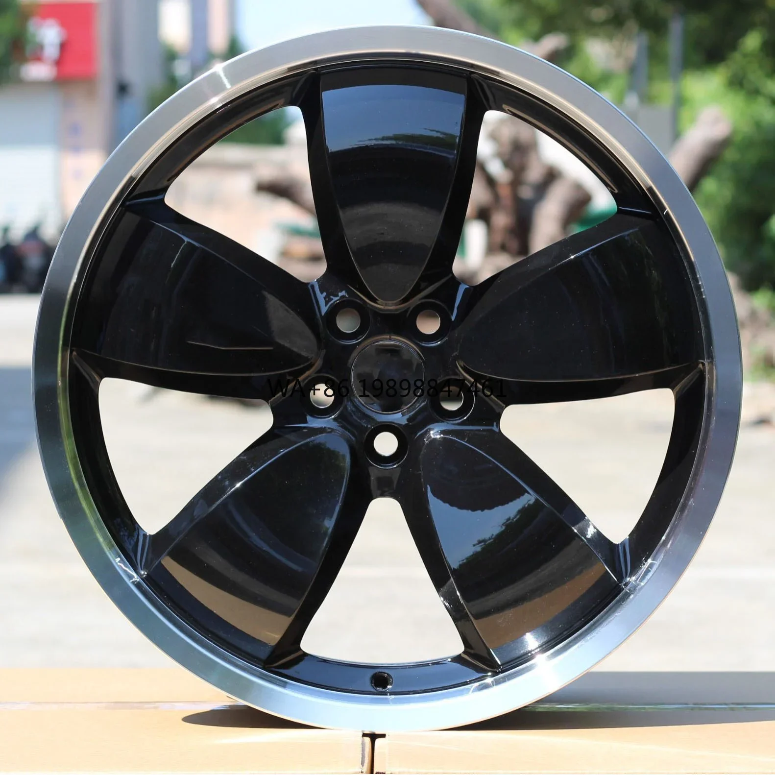 

New Style Wide Design Five Spoke Chrome Wheels 5x114.3 5x120 Black Alloy Wheel for Kia Mazda nissan honda Forged Rims