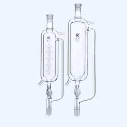 1pcs Double layer glass constant pressure separating funnel, high borosilicate glass high temperature insulation drip funnel