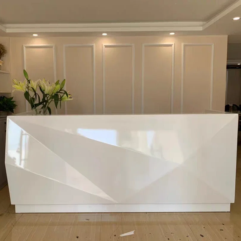 Modern Beauty Salon Triangle Front Reception Desk Furniture