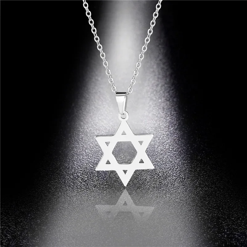 Stainless Star Of David Necklace For Women Tiny Star Simple Minimalist Bird Charm Coker Necklace Dainty Bat Mitzvah Jewelry Gift