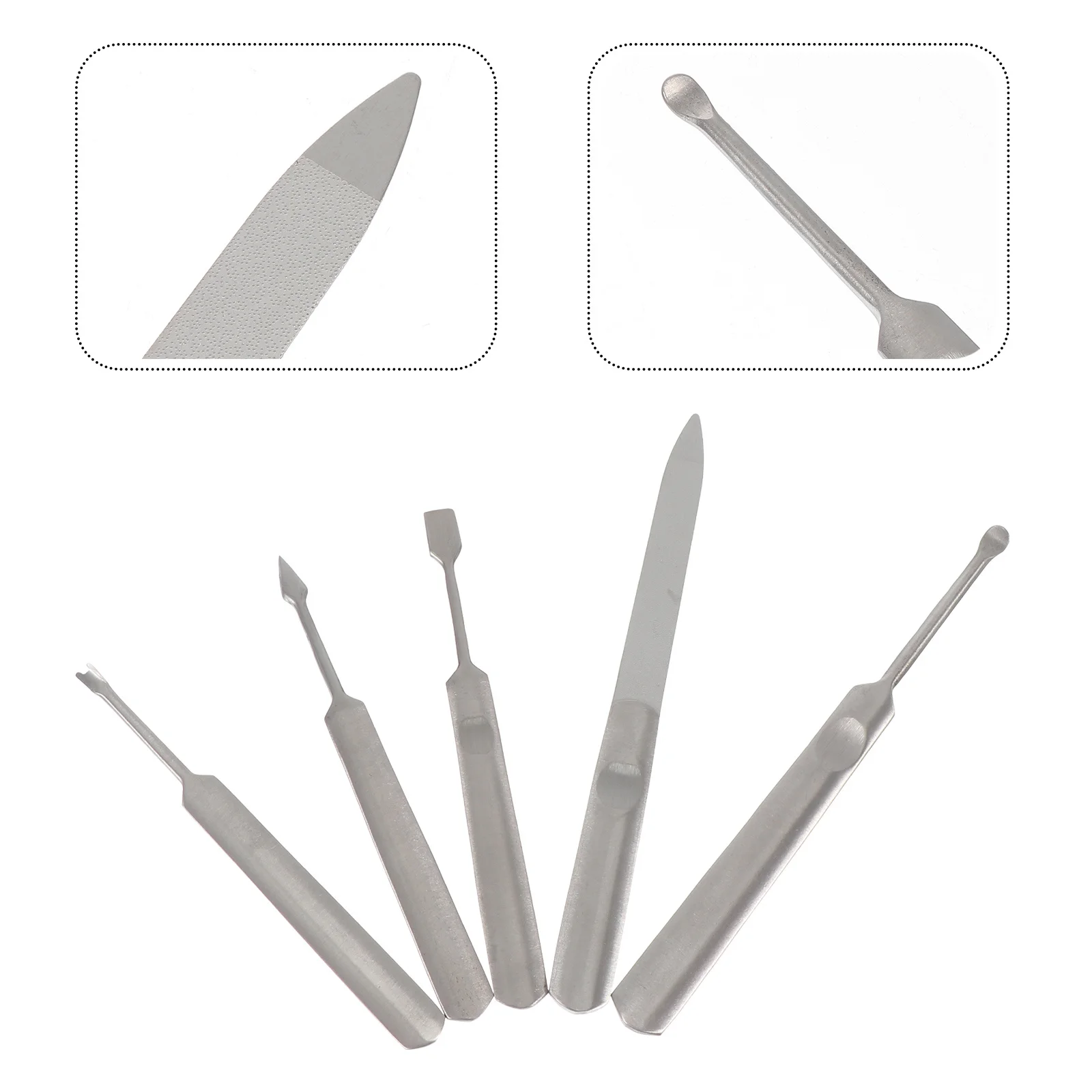 

5Pcs Dead Skin Fork Set Stainless Steel Durable Manicure Nail Art Tools for Salon Home Use Cuticle Removers Dead Skin Removing