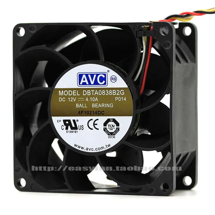 NEW AVC DBTA0838B2G 12V 4.1A 8038 8cm cooling fan