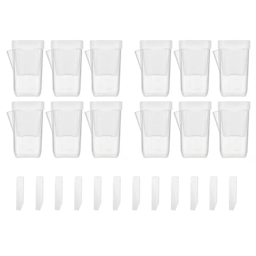 12Pcs Transparent Self Watering Square Pots with Dry and Wet Separation for Small For succulent and Houseplants