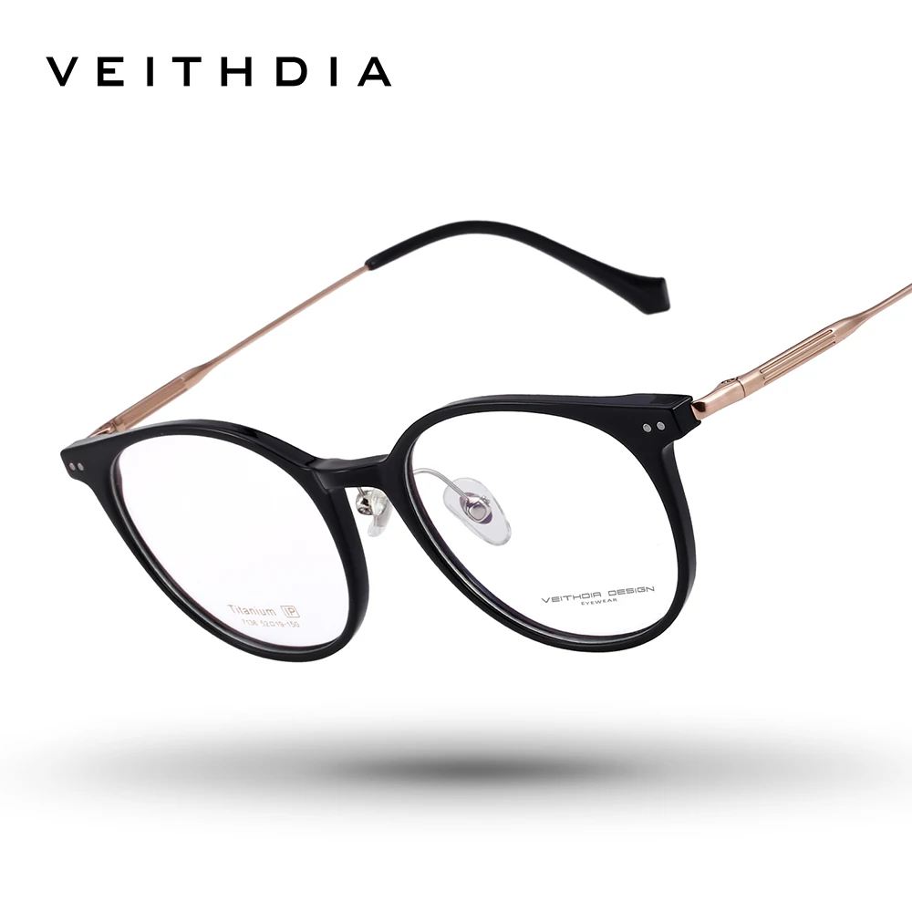 

VEITHDIA Titanium Alloy Optical Frames - Custom Prescription Lenses, Myopia & Computer Eyewear for Men and Women Model VX7136