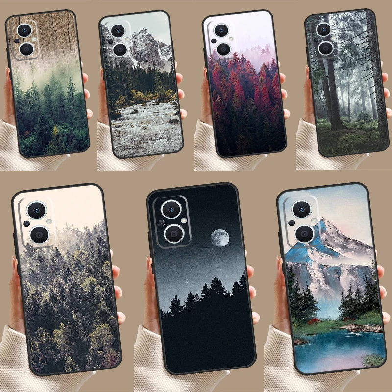 Natuur Bos Berg Case Voor Oppo Reno 11 11f 10 Pro 4z 5z 8T 5 6 7 8 Lite Oppo Vondst X 5X6 Pro X 2X3 Lite Dekking