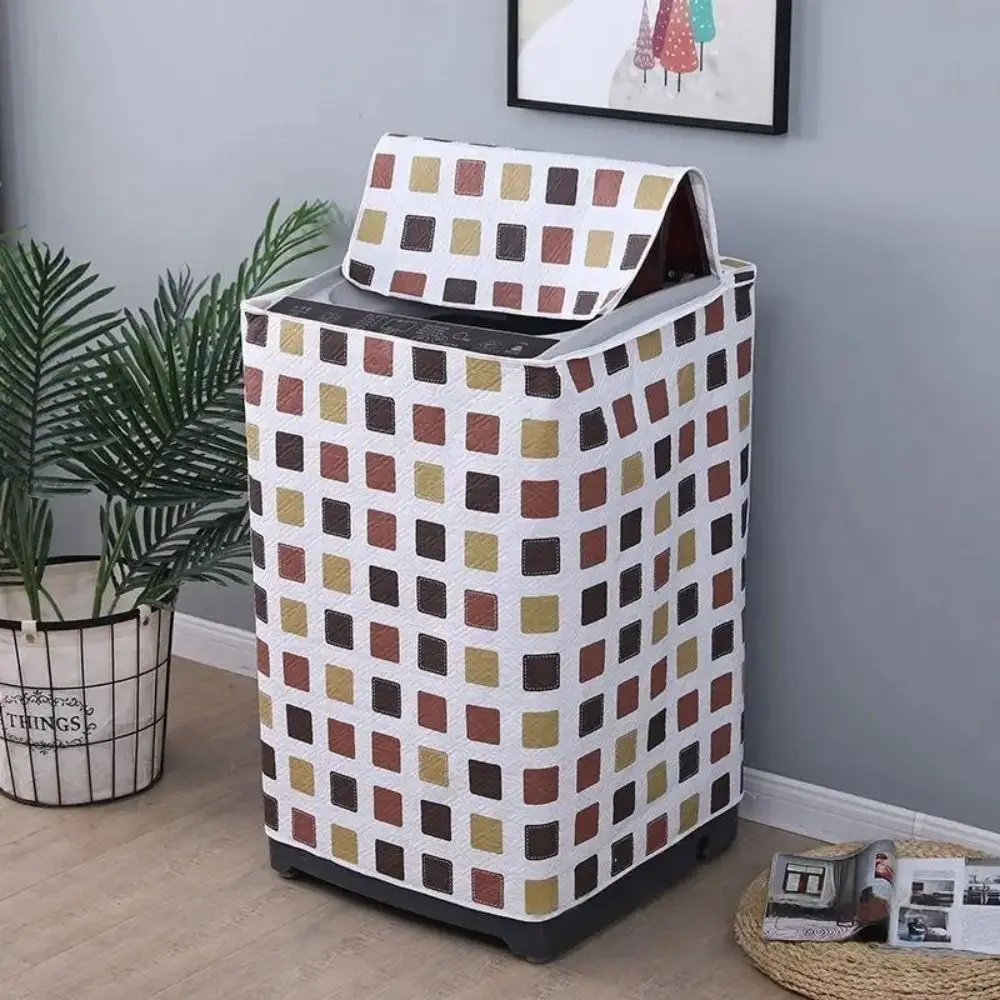 PEVA Washing Machine Cover Waterproof Dustproof Top Load Washer Cover UV Resistant Foldable Top Laundry Machine Cover