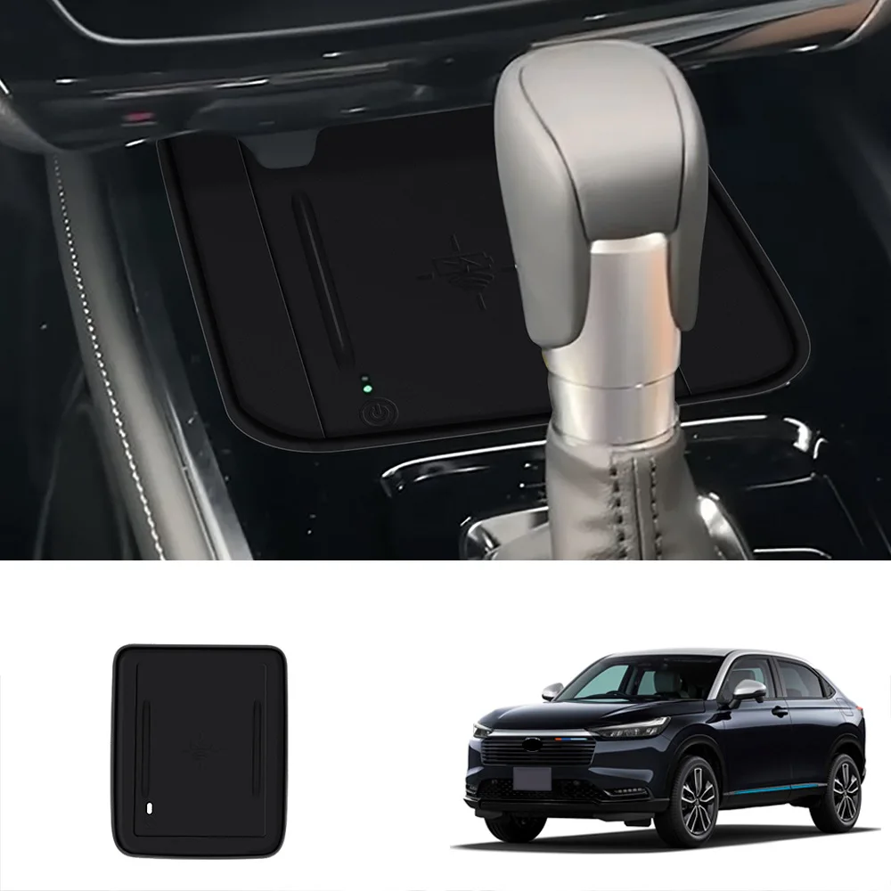 RHD لهوندا Vezel H-RV HRV 2025 2026 سيليكون وحدة التحكم المركزية والعتاد التحول لوحة كوب ماء حامل زجاجة لوحة شحن لاسلكية #4