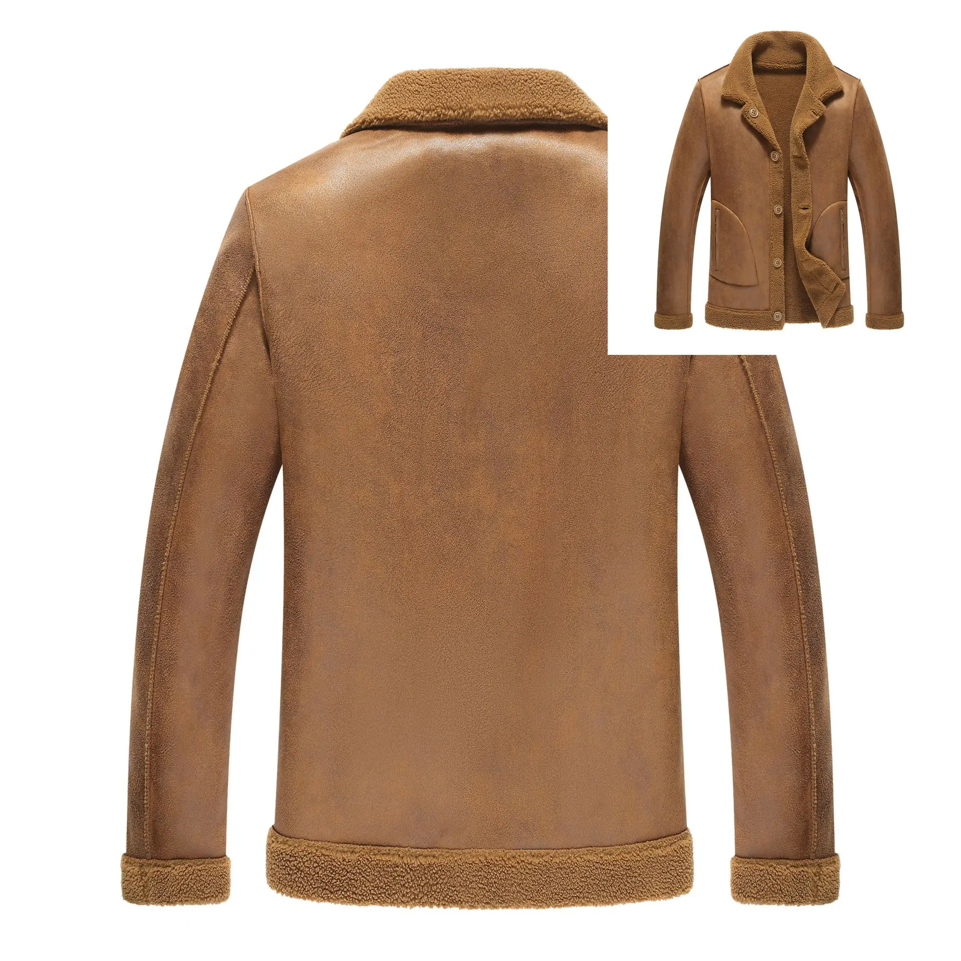New Men's Double-Sided Granular Fleece Jacket Jacket Men's Lamb Wool Fur Integrated Men's Leather Jacket