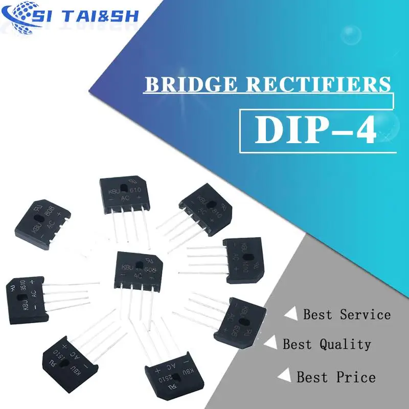 5pcs/lot KBU606 KBU610 KBU806 KBU808 KBU810 KBU1010 KBU1510 DIP-4  BRIDGE RECTIFIERS