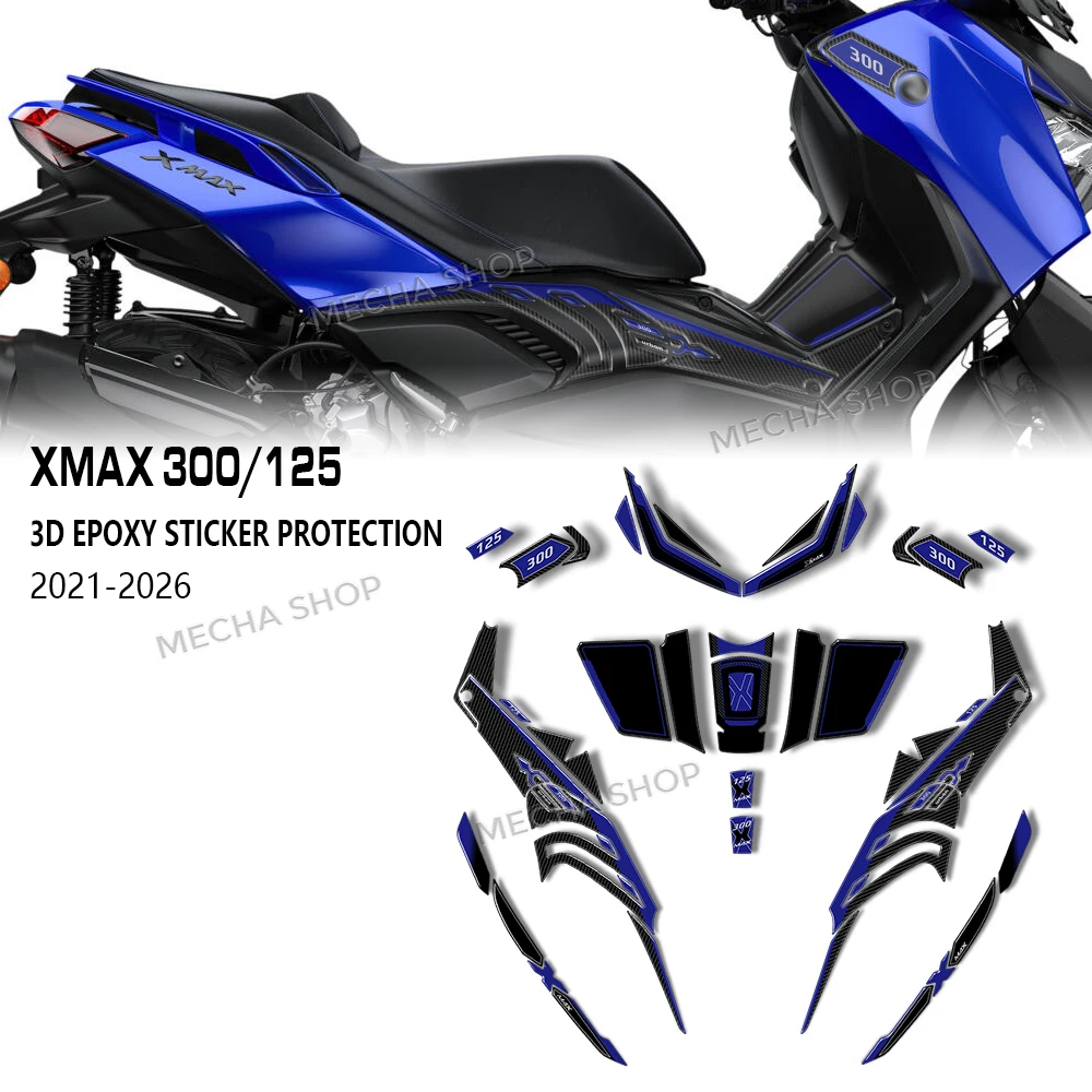 

Защитная 3D-наклейка из смолы на бак для мотоциклов XMAX300 X MAX 125 2023-2026, аксессуары для защиты мотоцикла