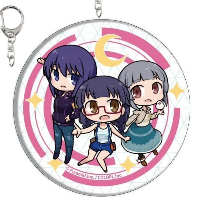 Alice Gear Aegis Cartoon Keychain Game Acrylic Key Chains Fumika Momoshina/Yotsuyu Hirasaka Bag Hat Jewlery Collectible6CM Gifts