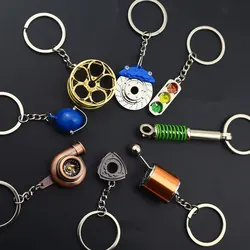 Creative Auto Parts Keychain Metal Simulation Turbo Brake Disc Manual Hub Car-styling keyring Bag Ornament Gifts Souvenir