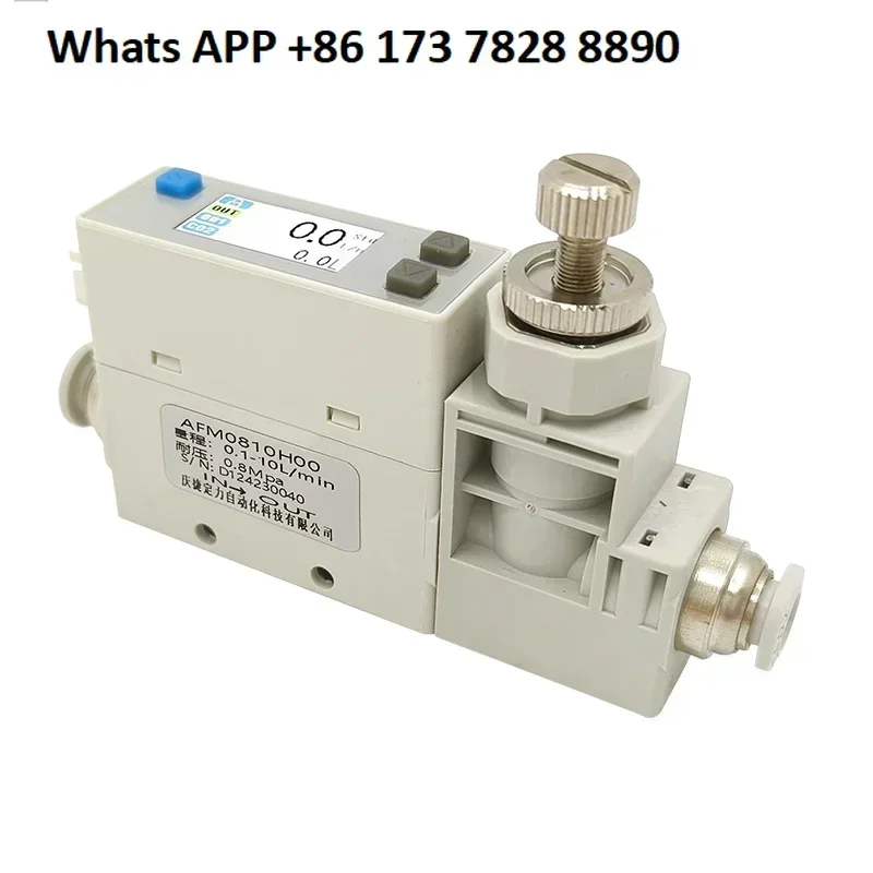 AFM0800 Regulación de válvula de aguja Pantalla digital Medidor de flujo másico de gas Controlador de flujo Punto de oxígeno de nitrógeno de aire