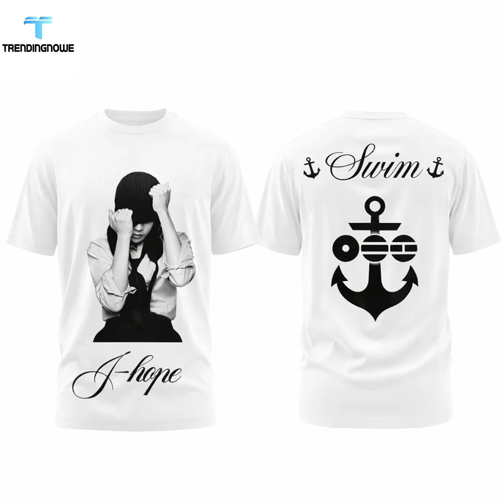 2026 BT21 J-hope Swim Double Sided Print T-shirt Kpop Fans Concert TeeShort Sleeve Graphic Streetwear