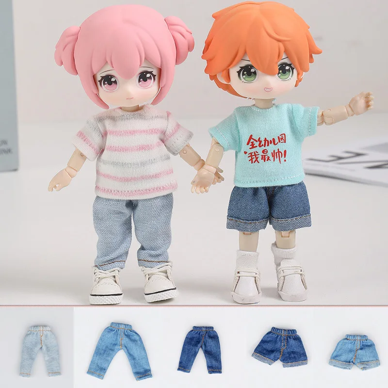 

OB11 Doll Pants Fashion Elastic Waist Shorts Jeans For 1/12 bjd Doll Clothing Accessories Kids Toy ﻿
