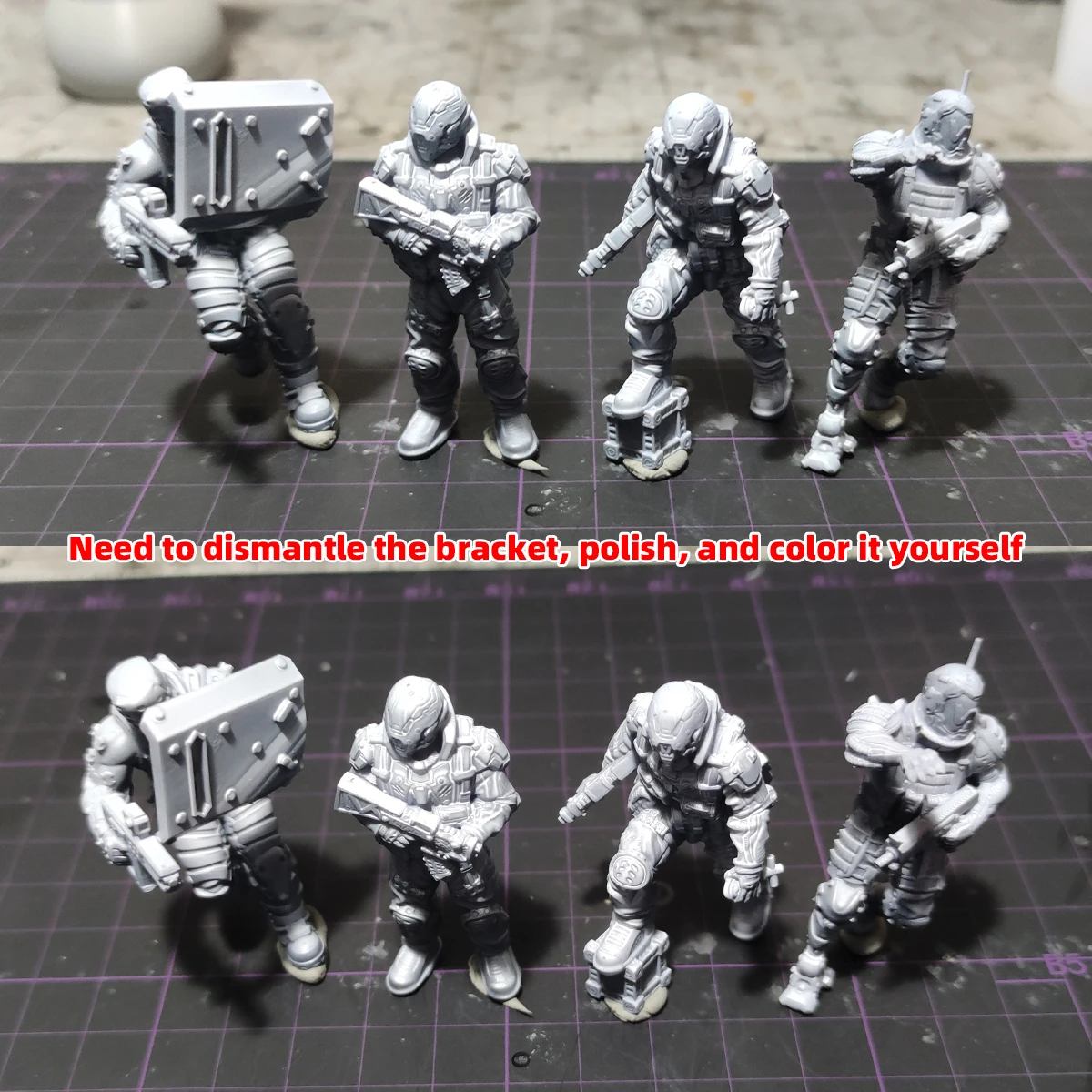1/35/48 1/60 1/72 1/100 1/144 Modellbausatz 3D Harz Miniatur-Soldatenfiguren Diorama Unbemalt Cyberpunk Taktisches Team DIY – Detail 5