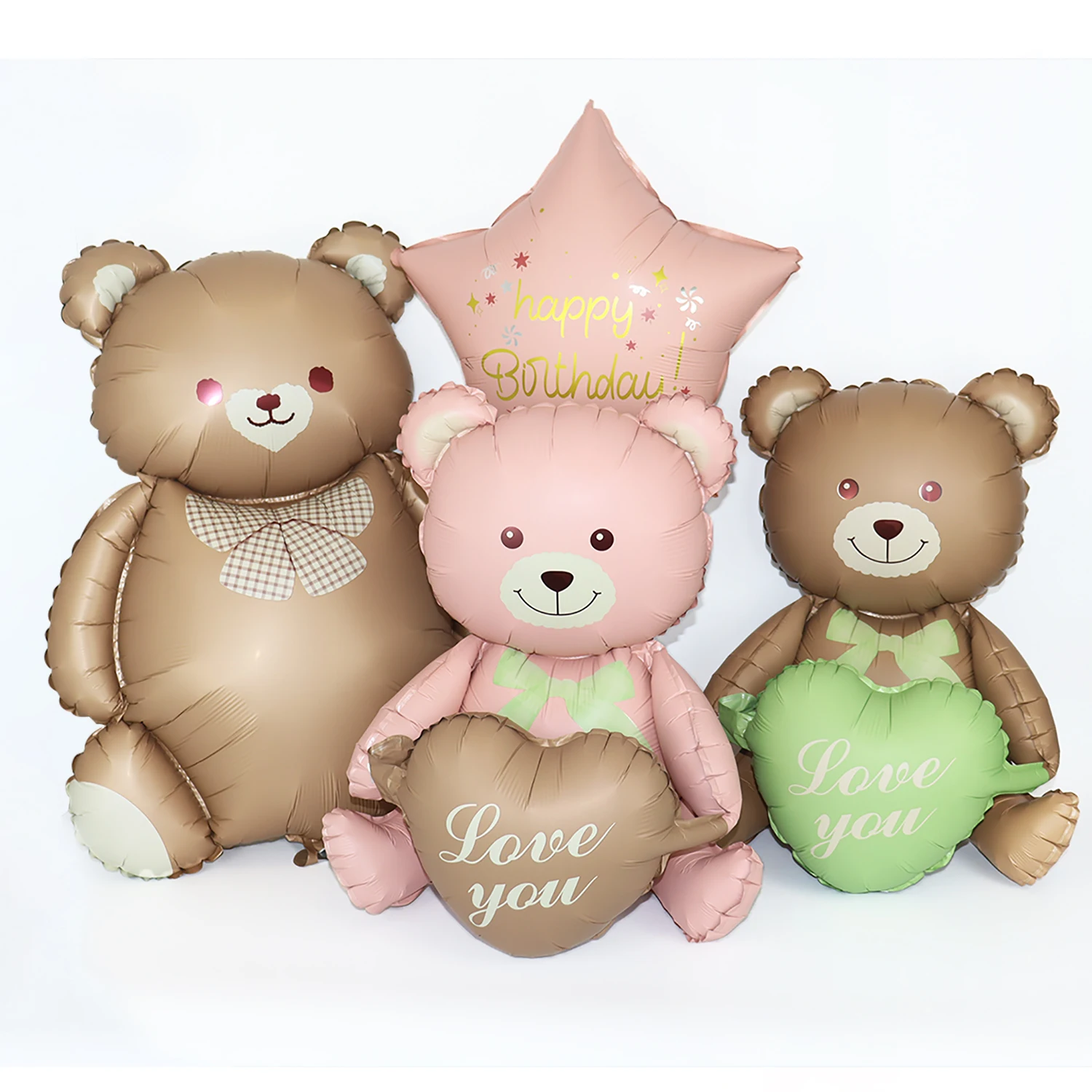 ماتي 3D القلب أحبك الدب الألومنيوم احباط بالون الزفاف الديكور الهدايا القوس ستار ديزي قوس قزح بالون حفلة عيد ميلاد سعيد #2