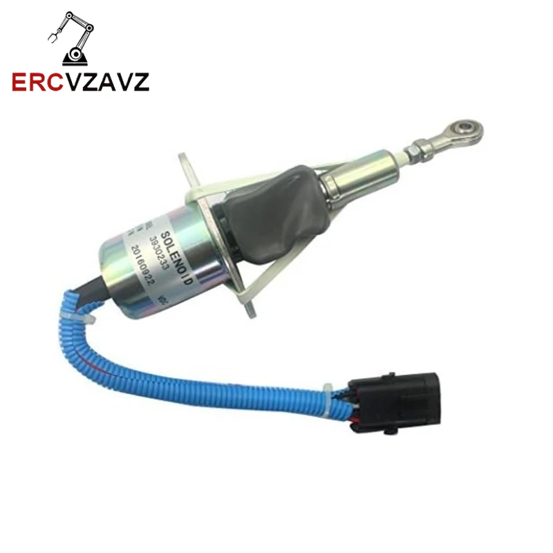 12V Fuel Shutdown Solenoid Valve Stop Solenoid 3930233 SA-4335-12 for Cummins 6BT & 6CT Engine for Komatsu PC300-7, Case 8940