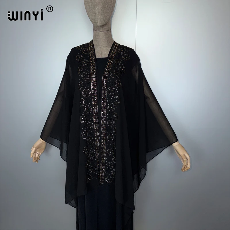 WINYI muslim woman dresses long down kaftan party Dress two-piece suit Female loose holiday abaya dubai luxury fall Caftan