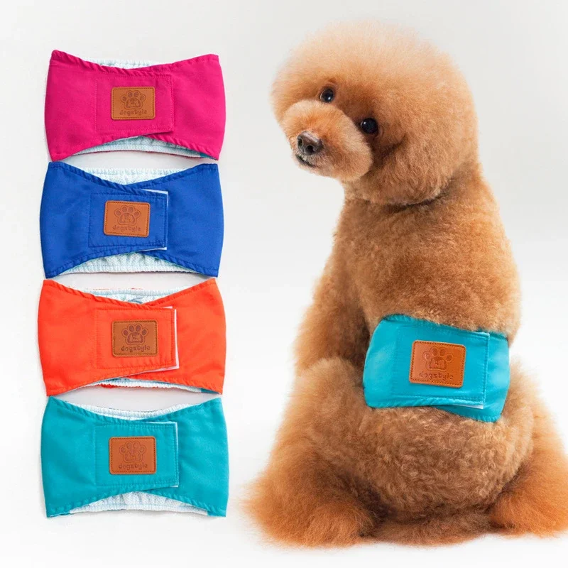 

Pet Supplies Solid Color Male Dog Diapers Soft Cotton Washable Physiological Panties York Dog Shorts for Small Medium Puppy