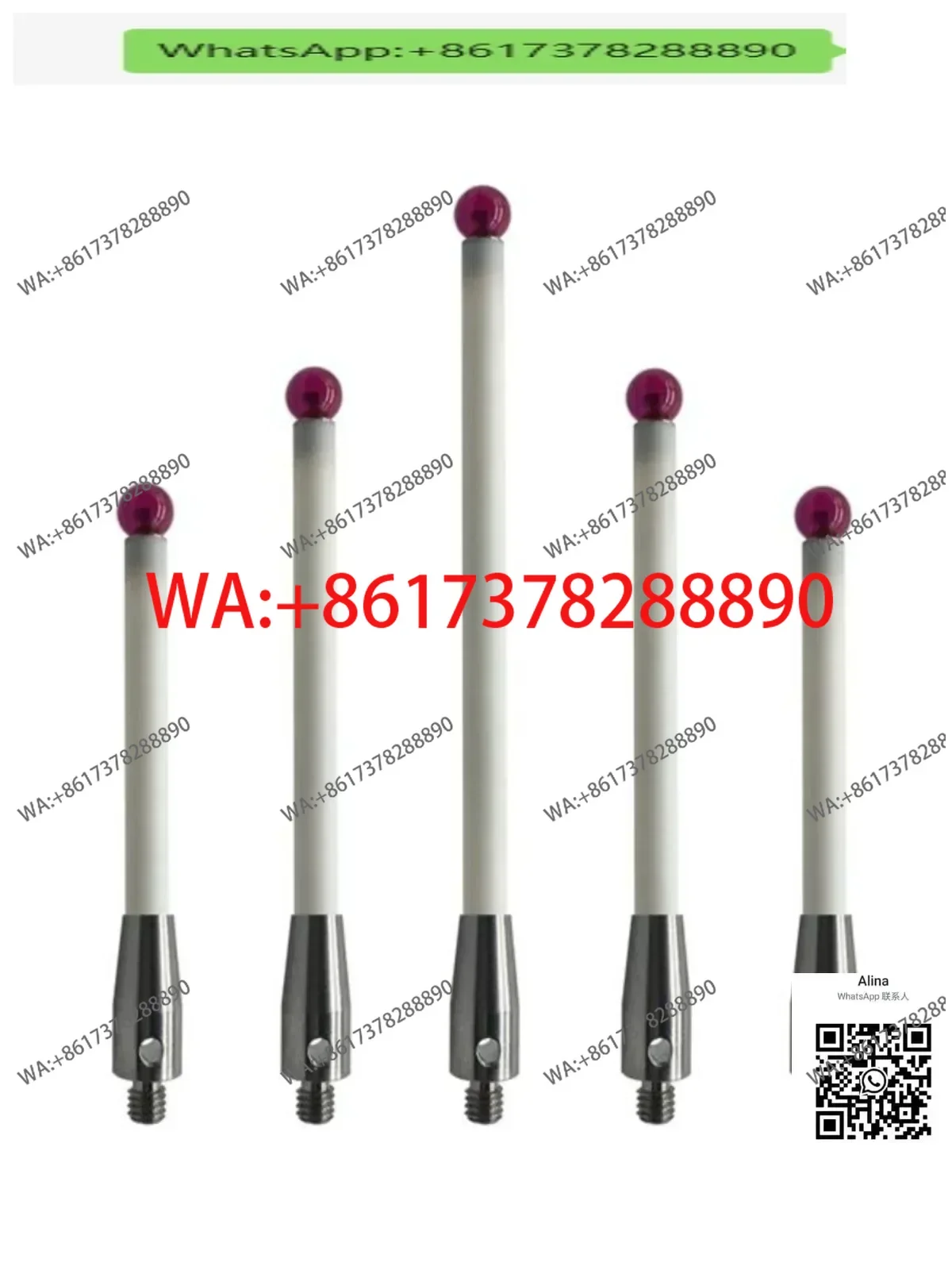 

Оригинальный или аналоговый шариковый стержень Renishaw A-5000-3712 M4 Ø6мм с рубиновым наконечником, керамический стержень, длина 100мм, EWL 88.5мм