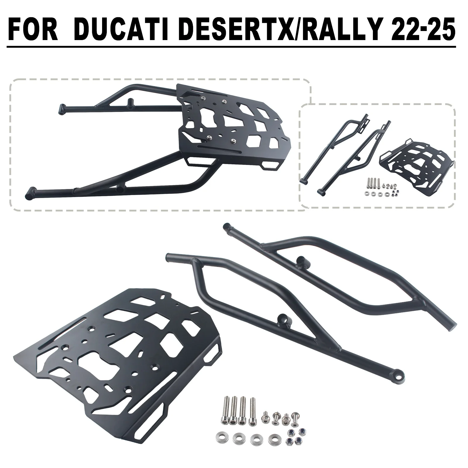 Motorcycle Parts Tail Rack Suitcase Luggage Carrier Board luggage rack Shelf For Ducati Desert X / Rally 2022-2025