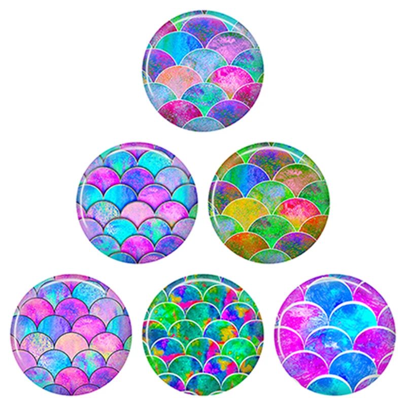 

8-40mm DIY Jewelry Accessories Photo Glass Cabochon Pattern Round Glass Cabochons Colorful Beautiful Cameo Scale A3Q3