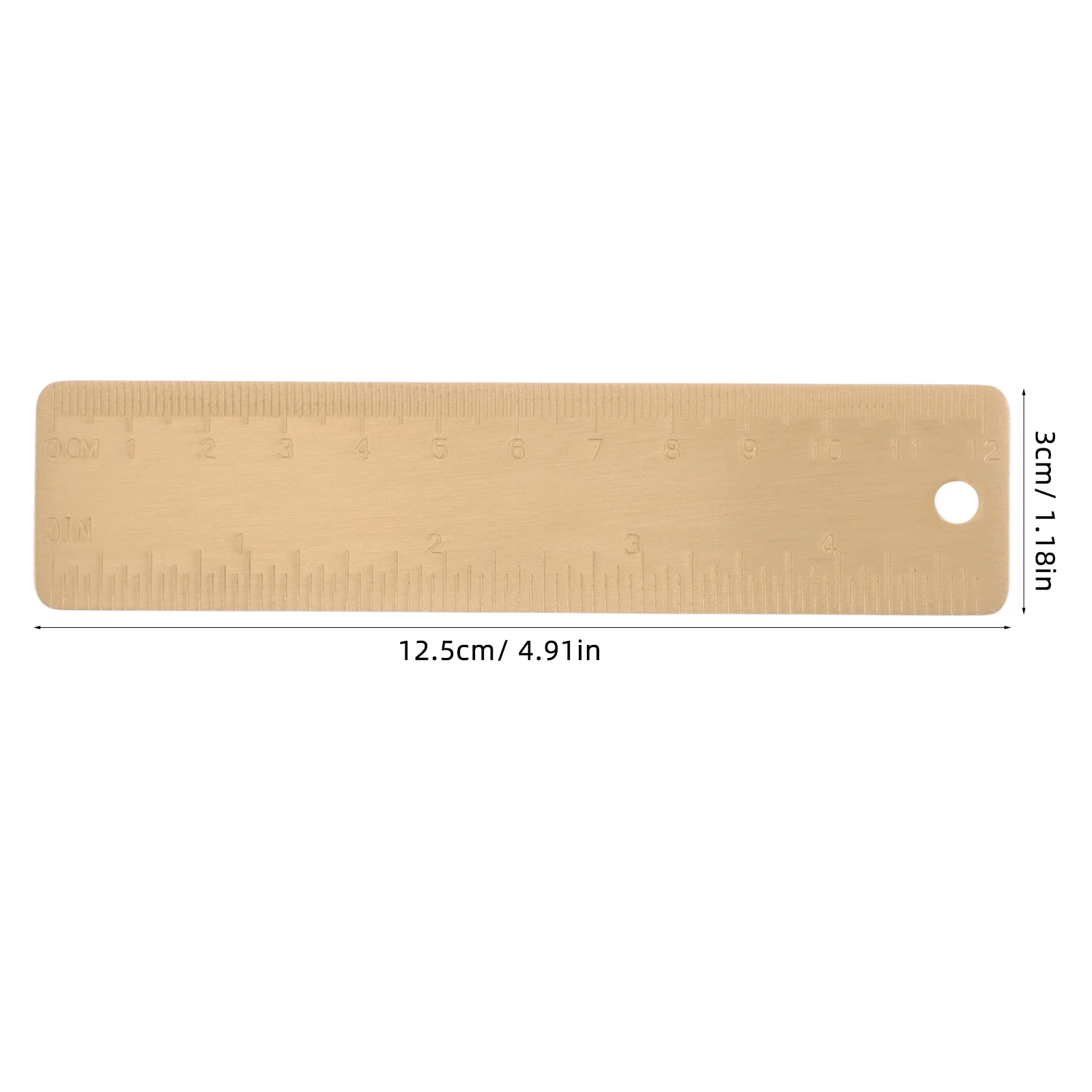 2Pcs 12cm Brass Ruler Portable Mini Drawing Measuring Tool Precise Scale Markings for Outdoor Sketching Modellers Scale Ruler