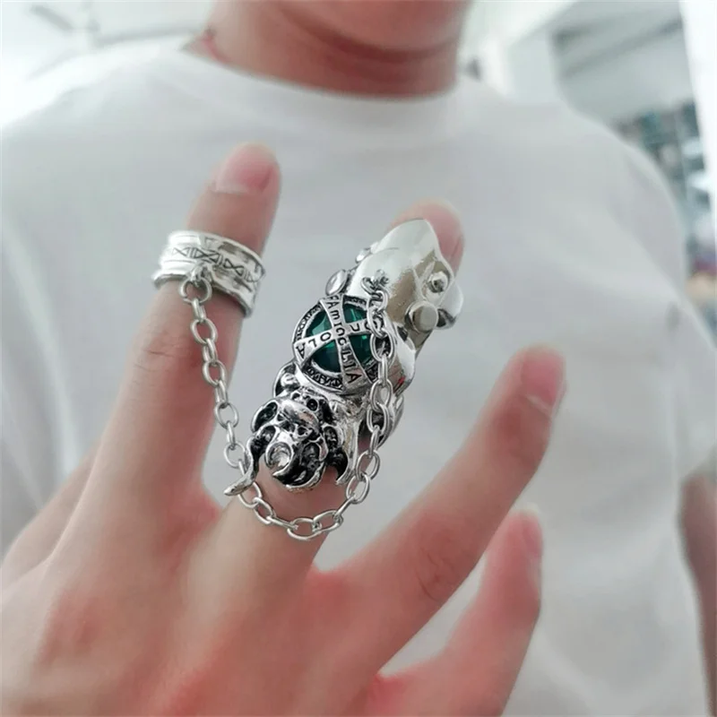 Fashion Japan Anime Hitman Reborn Joint Ring Gemstone Revolving Rings Cosplay Props Figure Toys Punk Gothic Fans Party Gifts