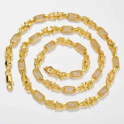 New Style Necklace Gold Plated Dubai Jewelry for Women Party Fashion Zircon Neck Chains 1 PC Daily Accessories African Gift
