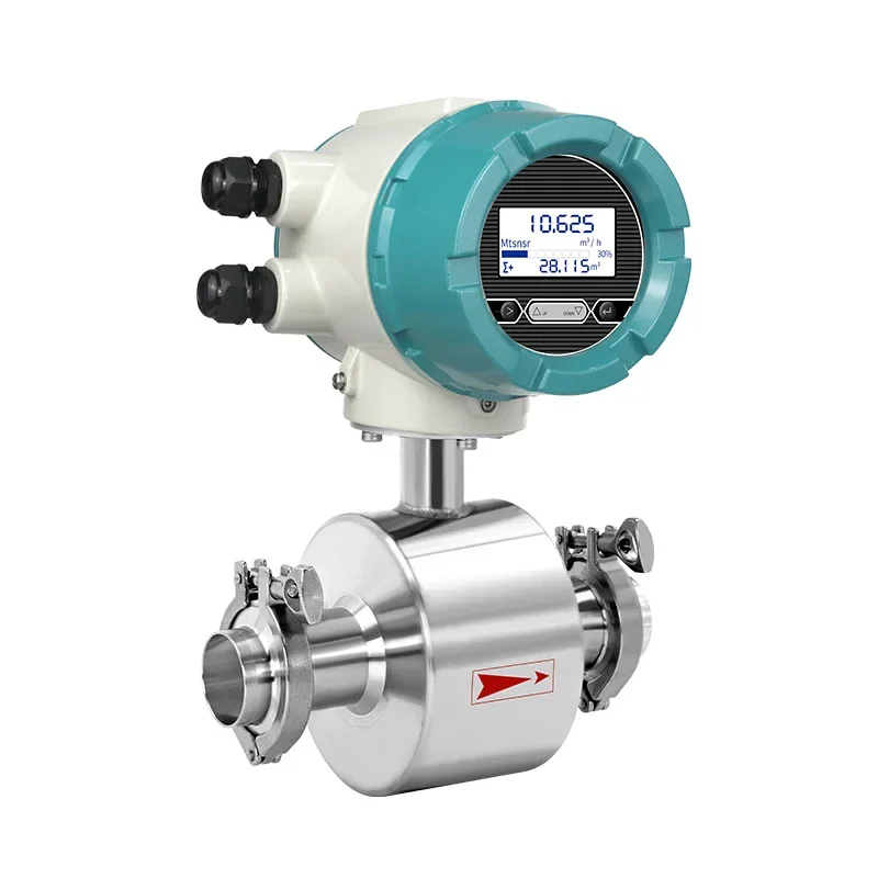 Electromagnetic Flow Meter Clamp Connection SS304 Material for Conductive Liquid Wastewater Seawater