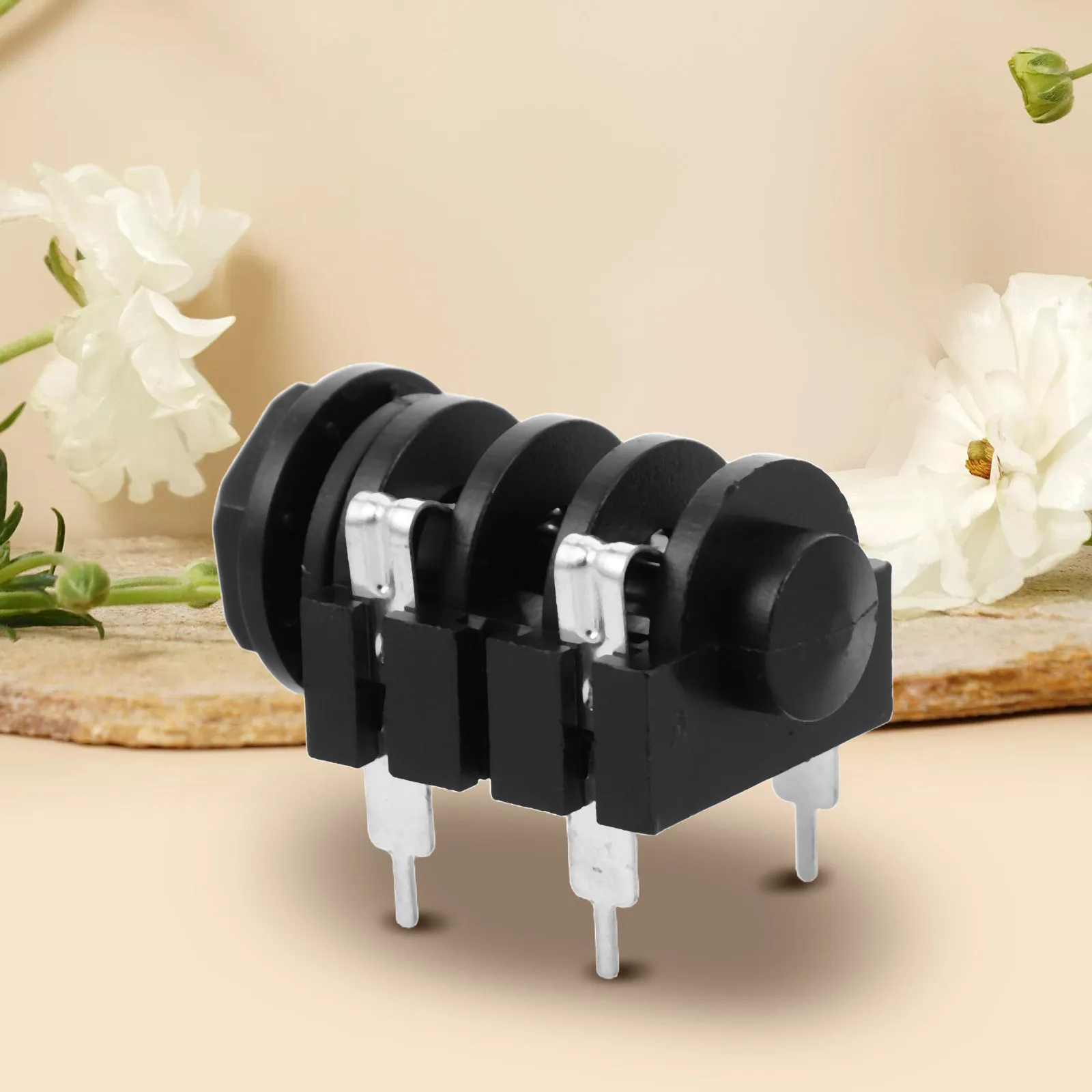 

10Pcs Audio Jack Socket 6.35mm Metal 4-Pin Mono Microphone Adapter Panel Mount Instrument Output Connector for Electric Guitar