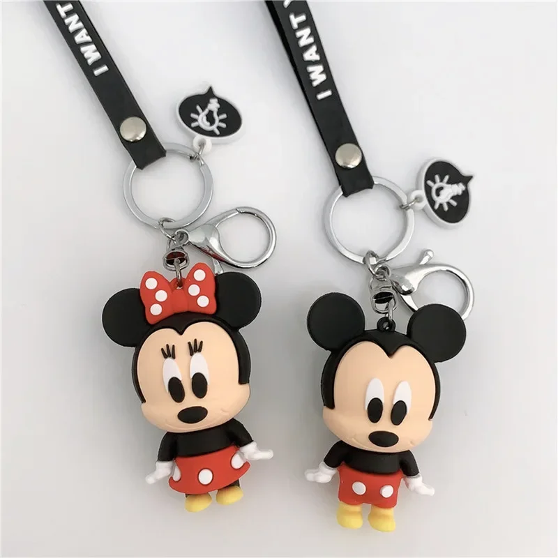 Porte-clés poupée Disney Mickey Mouse, sac à main de Couple, Anime, petit cadeau de voiture, Minnie Stitch Daisy, porte-clés mignon