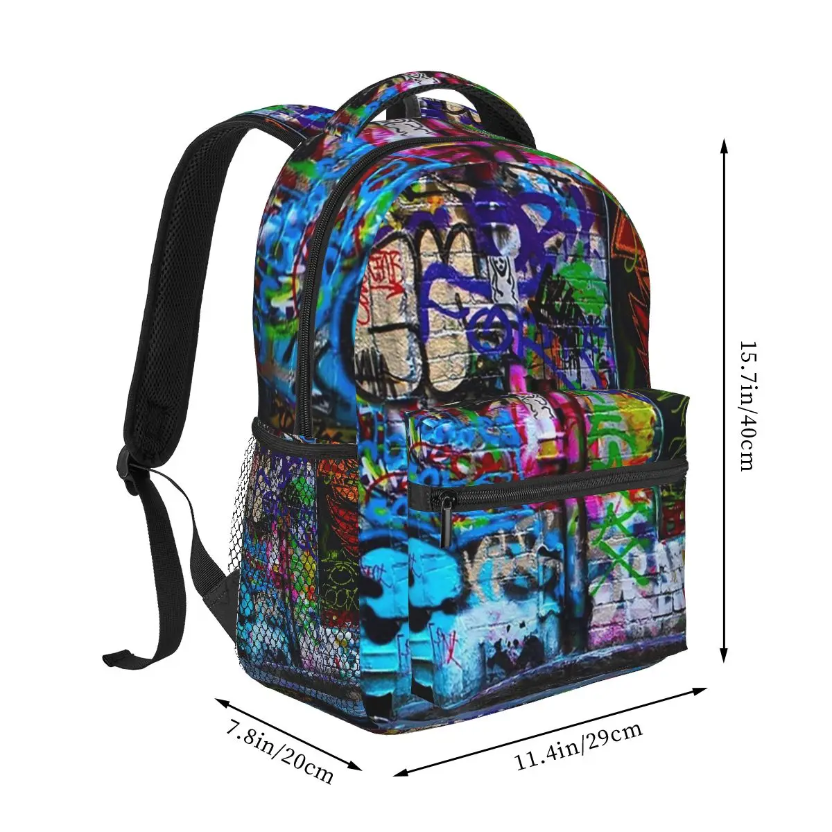 Graffiti Backpacks Boys Girls Bookbag Children School Bags Cartoon Laptop Rucksack Shoulder Bag Large Capacity