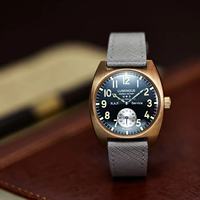 NEW Seizenn W10 WW2 Field Watch Retro Arrow Pilot Watch Men Mechanical Manual Hand Wind Luminous Merkur CUSN8 Bronze Turtle Case