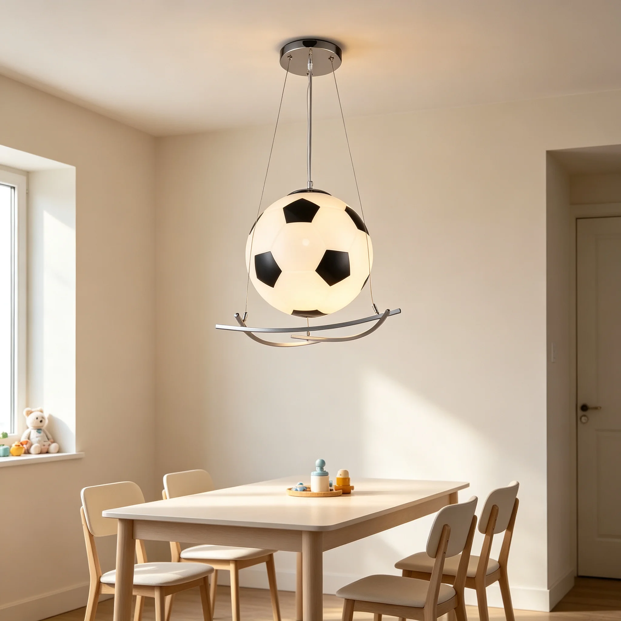 Modern Creative Football Pendant Lights Children Room Decor Chandelier Bedroom Hanging Lamps Study Illumination Novelty Lighting