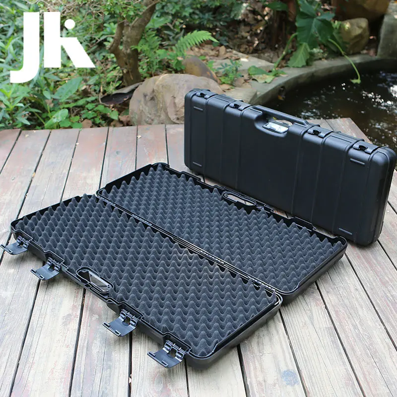 93*38*14cm Tactical Long Storage Box with Sponge Protective Waterproof Large Toolbox Sealed Safety Hunting Gun Hard Carry Case