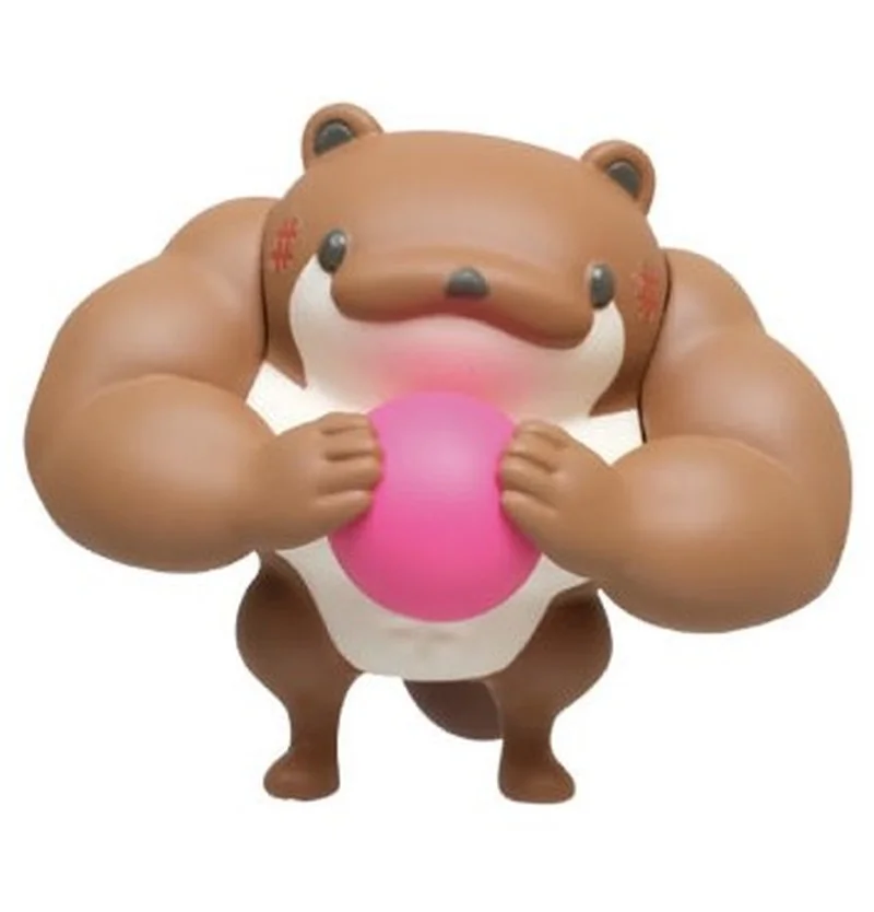 Original japão qualia cápsula brinquedos bonito muscular lontra anime figura kawaii gashapon modelos em miniatura presente