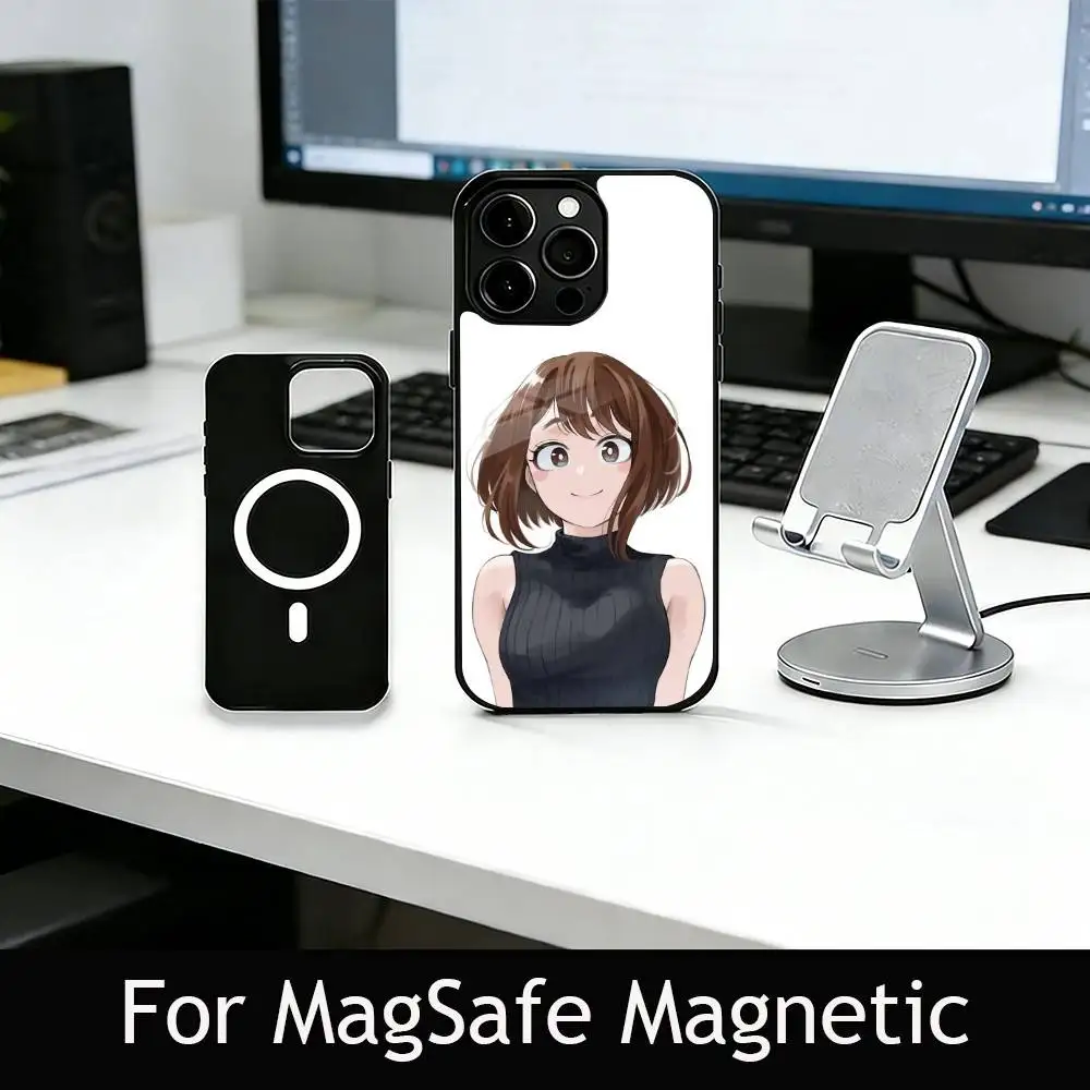 My H-Hero MHA U-Uraraka Ochaco Phone Case For iPhone17,16,15,14,13,12,11 Plus,Pro Magnetic For Magsafe Wireless Charging