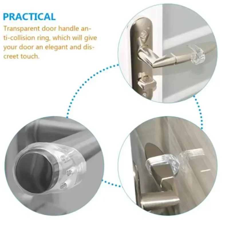 Transparent Doorstop Door Handle Wall Protection Door Handle Buffer Furniture Protection Pad Crash Pad Shockproof Ring Stopper